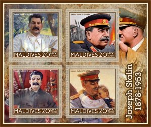 Stamps. Joseph Stalin  2021 year 1+1 sheets perf Maldivies