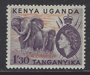 Kenya, Uganda & Tanzania; Scott #113; 1.30sh Queen Elizabeth II, MLH