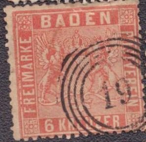Baden - 13 1861 Used