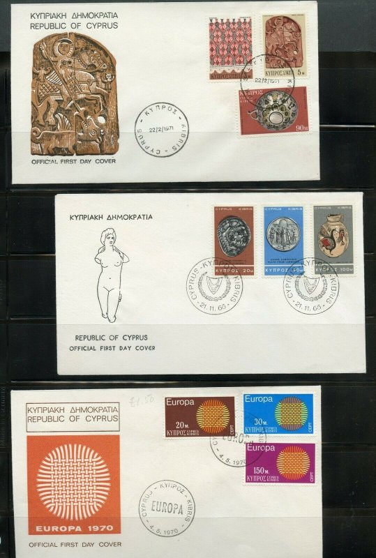 GREEK CYPRUS  LOT OF 20  OFFICIAL CACHETED FIRST DAY COVERS 