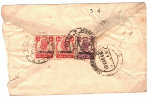 PAKISTAN Cover INDIA KGVI Overprints Karachi Air Mail Jamnagar 1948 DA20