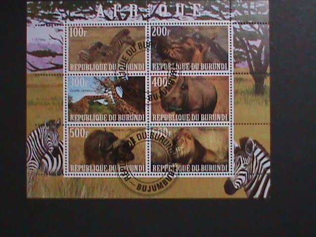 BURUNDI-2009- AFRICA ENDANGER WILD ANIMALS- CTO SHEET VERY FINE-