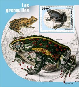 NIGER - 2022 - Frogs - Perf Souv Sheet #1 - Mint Never Hinged