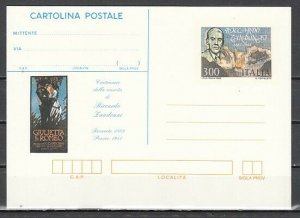 Italy, 1983 issue. Musical Writer, R. Zandonai Postal Card. ^