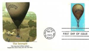 U.S. 1983 HOT AIR BALLOONS SOUVENIR SINGLE #2032 on a Fleetwood FDC Cachet (T...