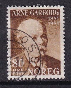 Norway #320  used  1951  Garborg  80o