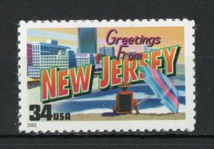 3590 * NEW JERSEY GREETINGS  * U.S. Postage Stamp  MNH