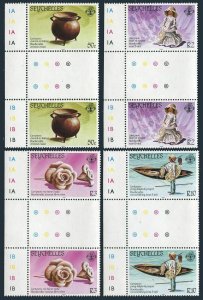 Seychelles 534-537 gutter,MNH.Michel 550-553. Handicraft 1984.Kettle,Boat,Scarf,