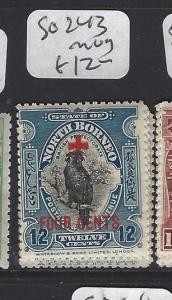 NORTH BORNEO  (PP2811B)  BIRD RED CROSS 4C/12C  SG 243   MOG