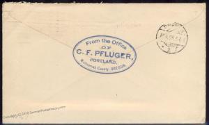 USA 1895 CF Pfluger Forwarding Agent Oregon Bremen Germany Columbian Cover 92127