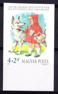 Hungary 1985 Sc#B334 LITTLE RED RIDING HOOD/DISNEY CHARACTERS IMPERFORATED MNH