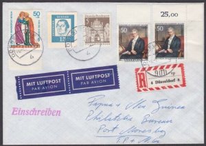 GERMANY 1971 Registered cover - franking inc. postal stationery cut out.....W938