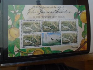 Grenada Grenadines  Birds  J J  Audubon  #  733  MNH  Mini Sheet