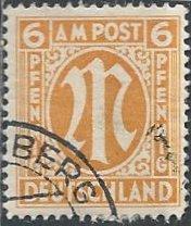 Germany 3N5b (used) 6pf AMG, London printing, perf.14 (1945)