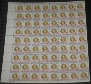 US #1137 8¢ Reuter, Champion of Liberty, Complete sheet