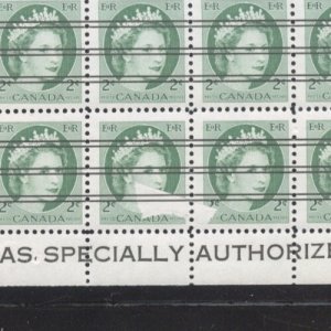 ? VARIETY albino 2 cent Wilding WARNING PRECANCEL blk of 10 VF MNH Canada mint