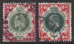Great Britain #138 and 138a -  Excellent Representation of both - CV$ 120