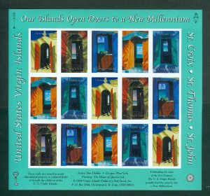 US Virgin Islands 1999. Christmas Sheet Mnh. Doors To a New Millennium. Imperf;
