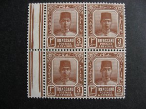 Malaya Trengganu MNH gutter margin block Sc 23 block of 4 check it out! 