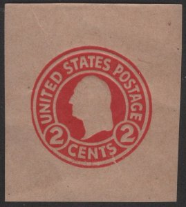 SC#W433 2¢ Washington Cut Square (1916) Unused