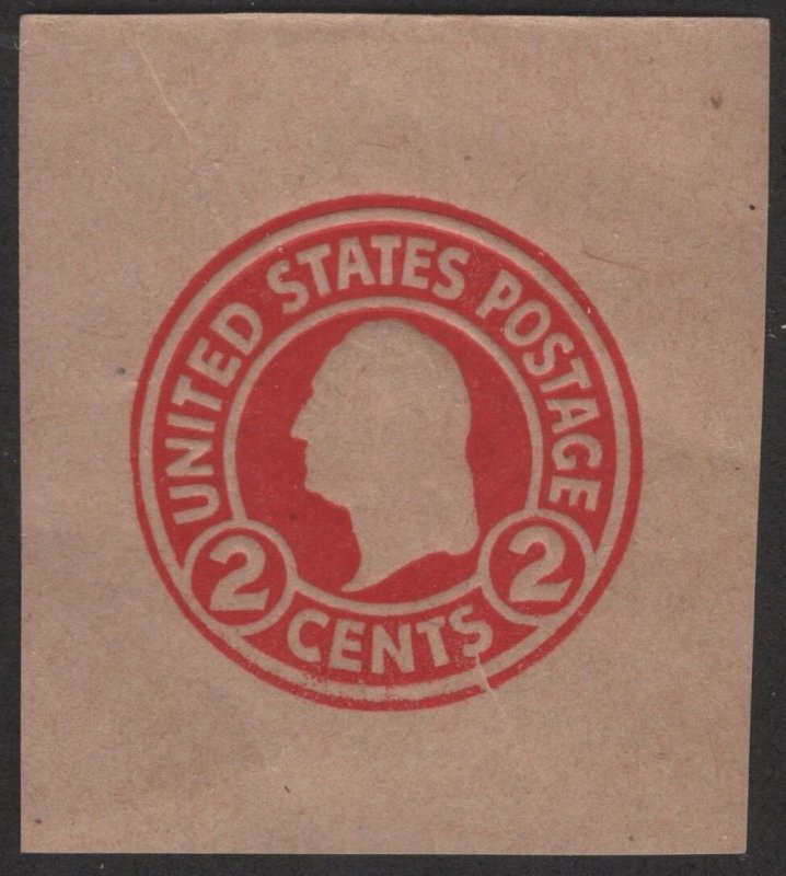 SC#W433 2¢ Washington Cut Square (1916) Unused