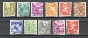 SWITZERLAND, DEFINITIVES 1936, LIGHT HINGED, NORMAL PAPER!