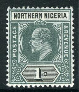 NORTHERN NIGERIA-1905 1/- Green & Black (ordinary paper) LMM Sg 26