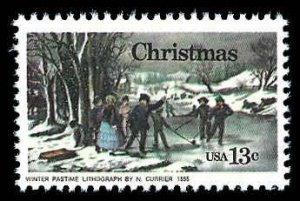 PCBstamps   US #1703 13c Christmas-Winter Pastime, MNH, (18)