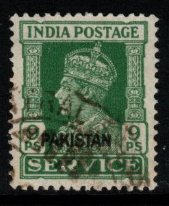 PAKISTAN SGO3 1947 9p GREEN OFFICIAL USED