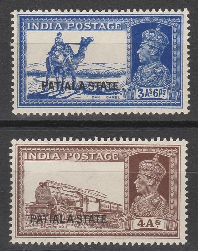 PATIALA 1937 KGVI PICTORIAL 3A6P AND 4A 