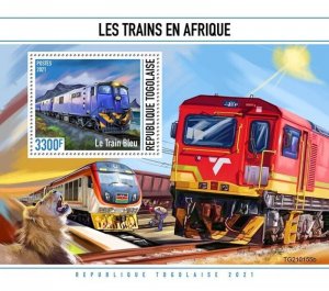 Togo - 2021 African Trains on Stamps - Stamp Souvenir Sheet - TG210155b