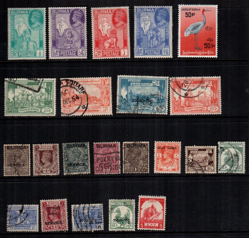 Burma 22  different used and mint