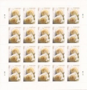 US Stamp - 2011 Wedding Roses Sheet of 20 Forever Stamps Scott #4520