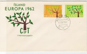 Iceland 1962 Akureyri Cancel Europa CEPT Tree Pic FDC Tree Stamps Cover Ref26518
