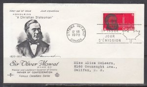 Canada Scott 517 Rose Craft FDC - Sir Oliver Mowat