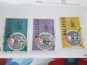 Malaysia #9-11 used set  2024 SCV = $0.75