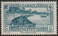 Gabon SG#130 Mint - 1932 5c.  - Boats and Ships, Rivers