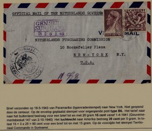 Suriname/USA censored cover 18.5.43