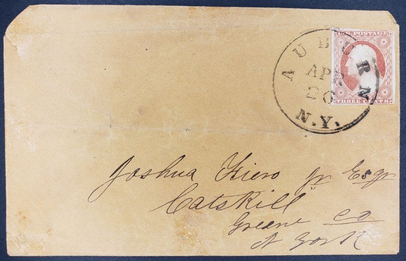 United States, Scott #11, F-VF used on cover from Auburn, NY