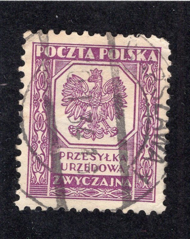 Poland 1933 30g violet Official, Scott O17 used, value = 25c