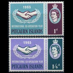 PITCAIRN 1965 - Scott# 54-5 Intl.Coop.Year Set of 2 NH