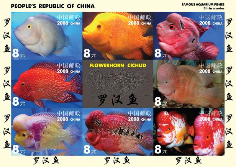 CHINA SHEET IMPERF CINDERELLA MARINE LIFE