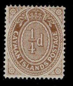 CAYMAN ISLANDS EDVII SG38a, ¼d grey-brown, M MINT.