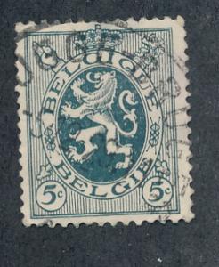 Belgium 1929 Scott 201 used - 5c, Lion rampant, Arms