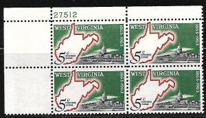 Scott #1232 West Virginia Upper Left Plate Block #27512 F VF NH - DCV=$1.00
