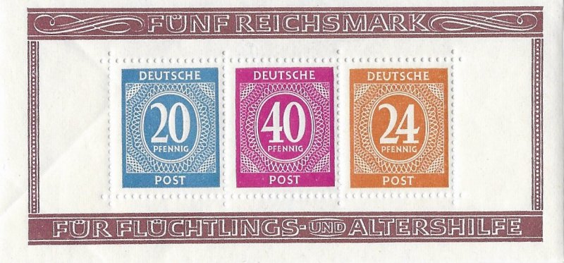 Germany B - 294  1946  S/S  VF  Mint NH