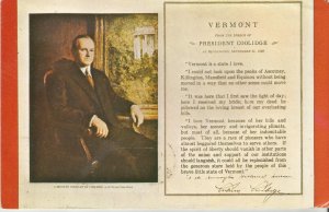 Calvin Coolidge Vermont Postcard !#3