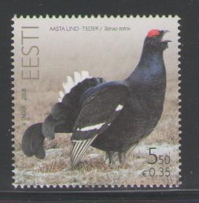 Estonia Sc 595 2008 Bird stamp mint NH