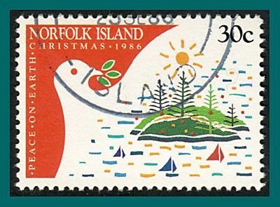 Norfolk Island 1986 Christmas, 30c used  #389,SG393