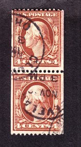 US 350 4c Washington Used Pair F-VF SCV $750